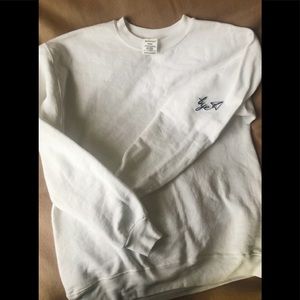 bye patchwork white crewneck